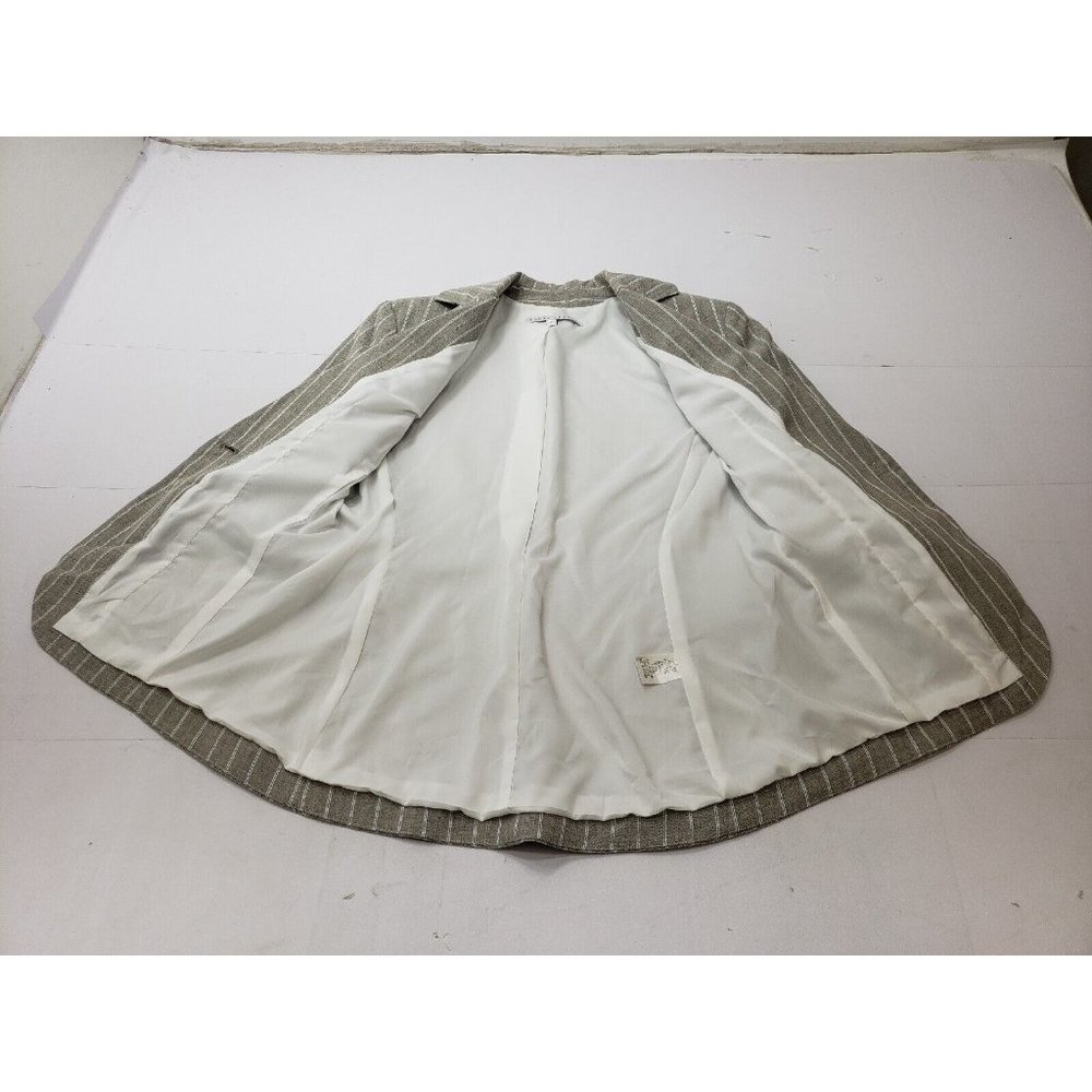Donna Degnan Womens Blazer Jacket Long Sleeve Single Button Striped Grey Size 2 - Picture 2 of 8